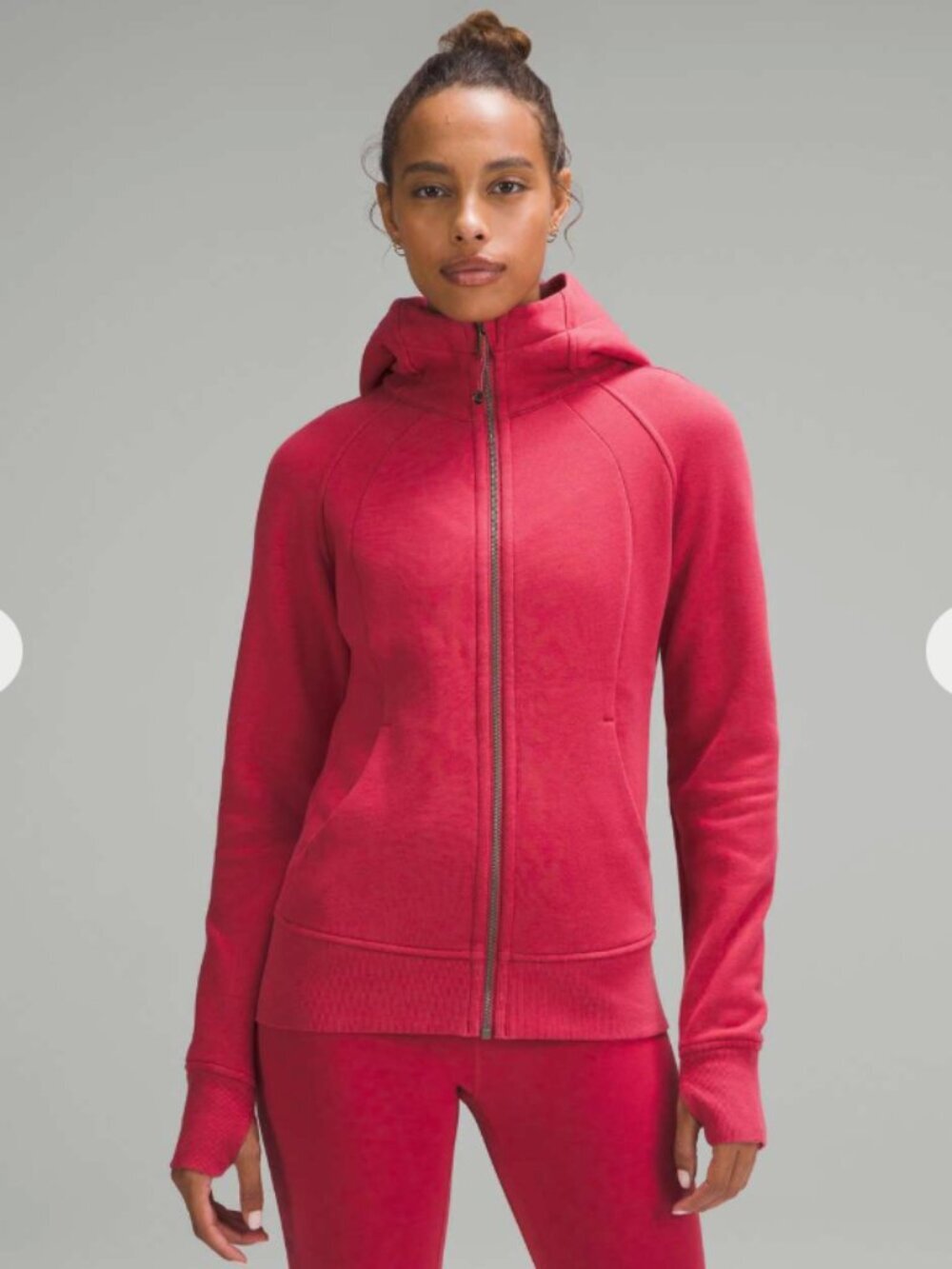 Lululemon Scuba Full-Zip Hoodie Vintage Rose Size 4 Cotton Fleece Thumb Holes